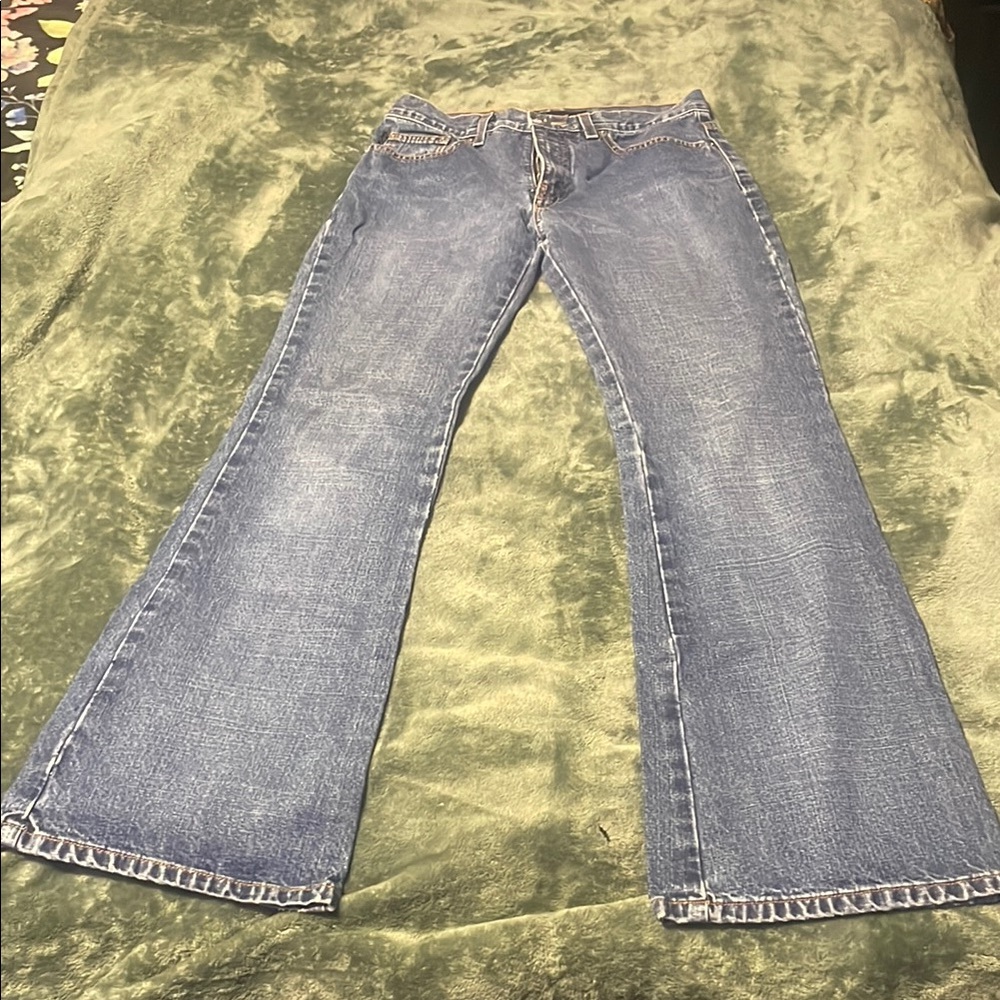 Express Denim Flare Jeans in Blue